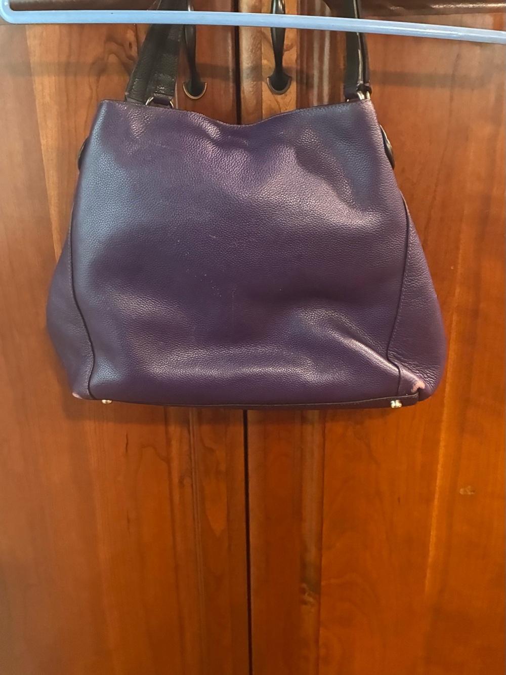Purple Coach Edie pebbled leather shoulder handbag - Picture 3 of 14
